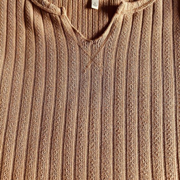 Belle du Jour Crop Top Women L Taupe Stretch Lettuce Edge Boho Feminine Casual - Picture 10 of 12